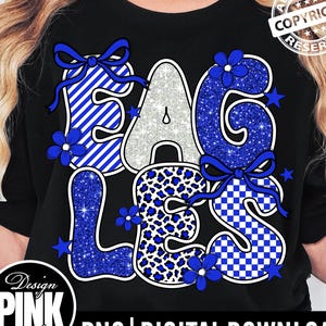 Eagles Glitter Leopard Print: School Spirit PNG (Digital Download)