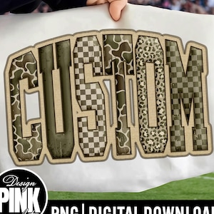Custom Camo PNG, Camo Checkerboard, Varsity Font, Game Day, Camouflage Art, Leopard Print, Team Spirit, Trendy, Camo School Mascot Png image 1