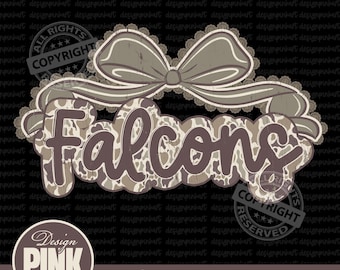 Falcons Bow Camo PNG: mascotte della squadra in difficoltà, spirito scolastico (download digitale)