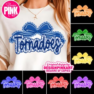 Tornadoes with Bow PNG: School Spirit Graphic (Digital Download)