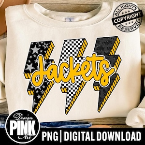 Lightning Bolt Jacket PNG: Leopard & Checkerboard Print (Digital Download