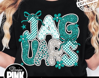 Jaguars Glitter Leopard Print: School Spirit Design (Digital Download PNG File)