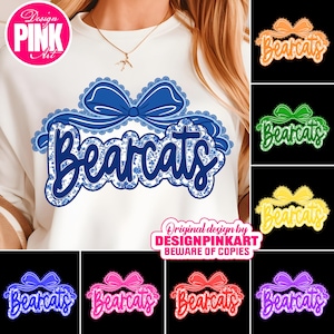 Bearcat Mascot PNG: School Spirit Graphic, T-Shirt Design (Digital Download)