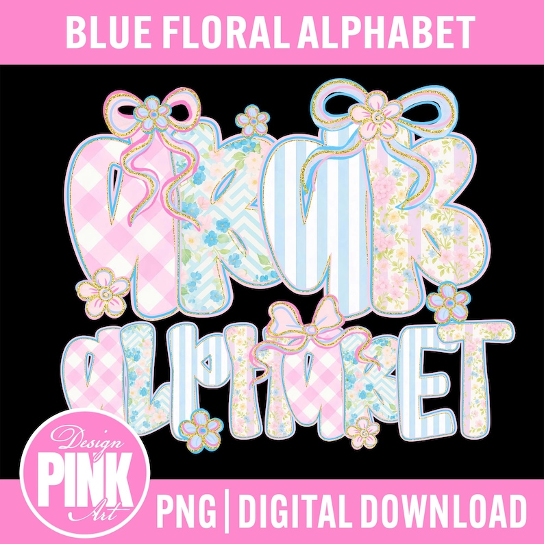 Blue Floral Lace Alphabet PNG: Shabby Chic Font Clipart (digital ...