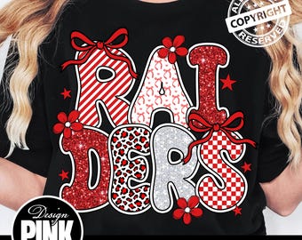 Raiders Glitter Leopard Print: School Spirit Design (PNG Digital Download)