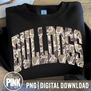 Bulldogs Camo PNG: School Spirit Sublimation Graphic (Digital Download)