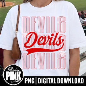 Devils PNG, Devils Mascot Script PNG, School Spirit Team Name Design, Game Day Sports Shirt PNG, Sublimation Digital Download