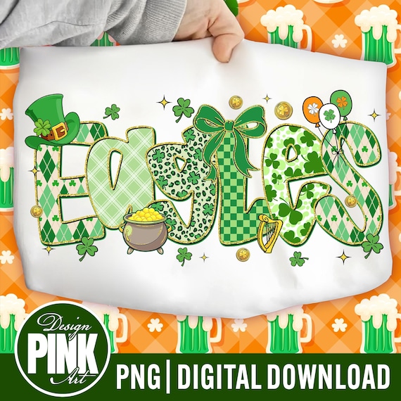 Eagles St Patrick’s Day PNG, Eagles Shamrock School Spirit Design, Green Eagles Mascot Sublimation, St Patrick Eagles Shirt PNG