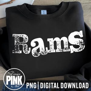 Rams PNG, School Spirit Design, Digital Download for T-Shirts & Crafts, Team Pride Graphic