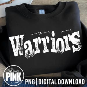 Guerreros PNG, Diseño de espíritu escolar, Descarga digital para camisetas y manualidades, Gráfico de orgullo de equipo