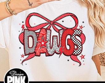 Dawgs png: schoolgeest-afbeelding met strik (digitale download)