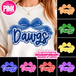 Dawgs PNG: School Spirit Graphic with Bow (Digital Download)