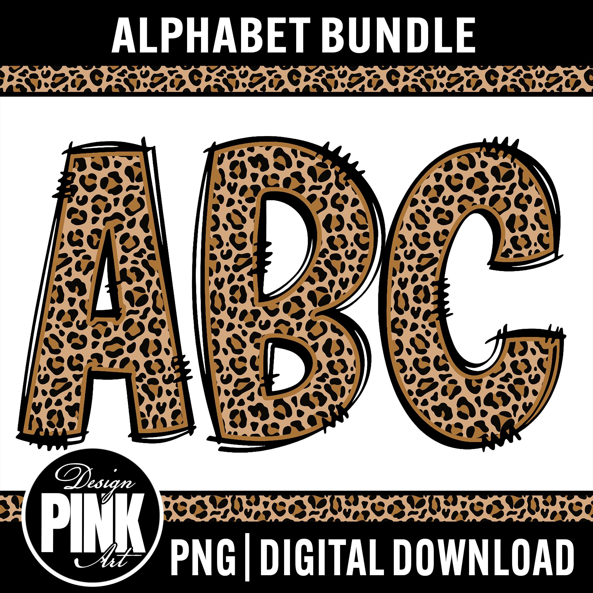 Leopard Print Alphabet Bundle PNG | Animal Print Font Letters ...