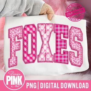 Rävar Coquette PNG | Rosa lapptäcke Lag Sublimering | Matchdag Dolly Estetik | Leopard Gingham Maskot Design | Söt Rävar Mama Fil
