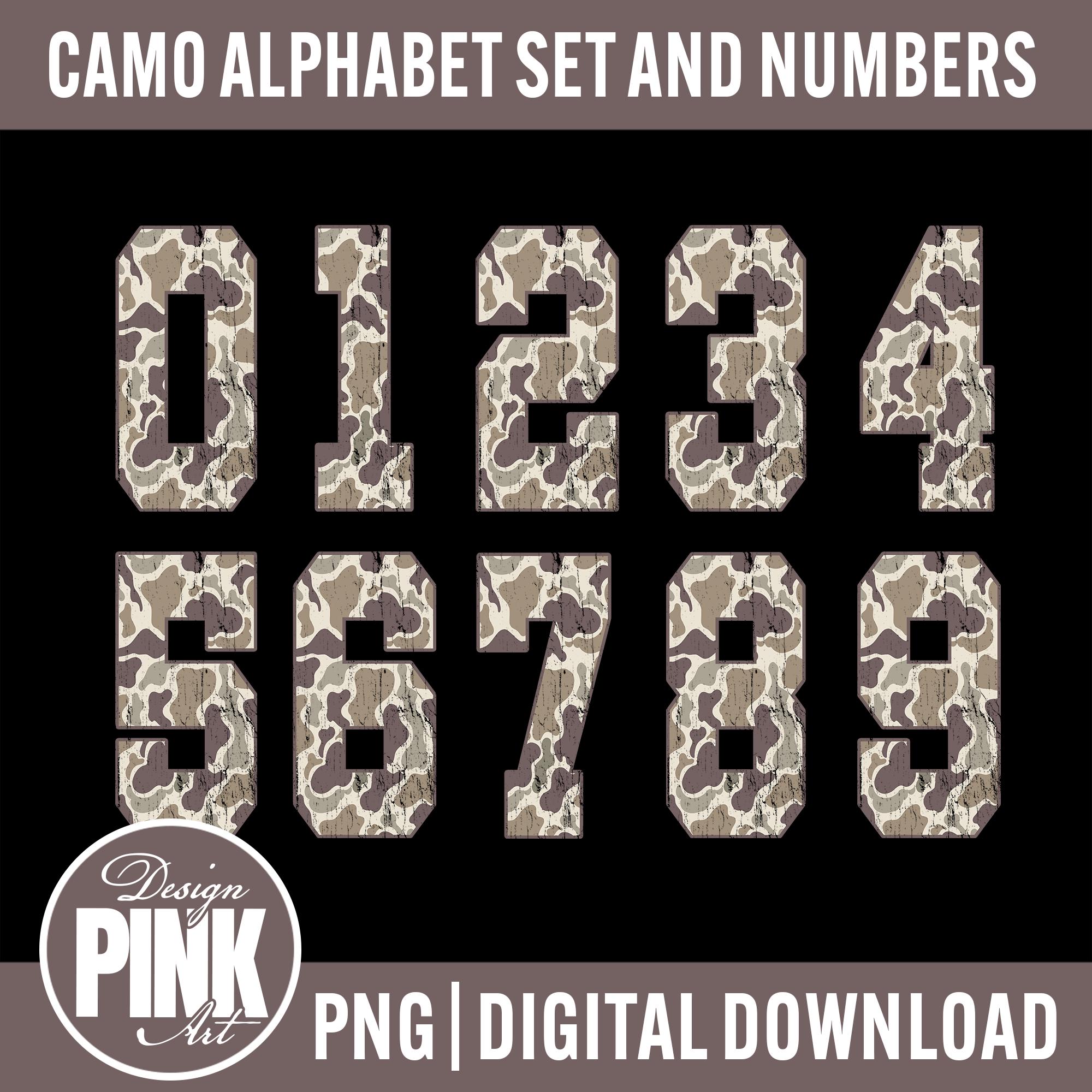 Camo Alphabet PNG - Digital Download, Camouflage Font, Sublimation ...
