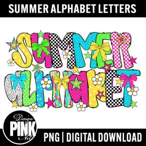 Summer Alphabet Letters PNG: Fun Clipart (Digital Download)