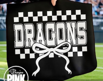Drakenstrikcoquette, geruite gejuich png, cheerleadershirtontwerp, sportteam png, silhouetbestand