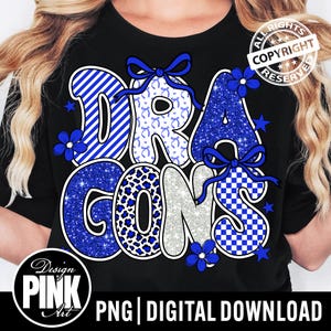 Dragons Glitter Leopard Print: School Spirit Mascot Design (PNG Digital Download)