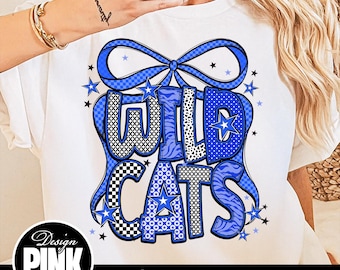 Wildcats PNG: School Spirit Graphic with Bow (Digital Download)