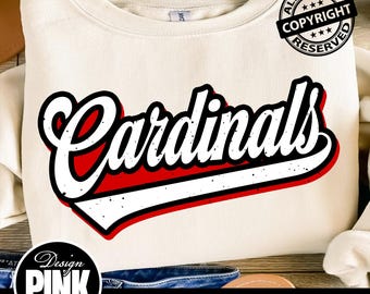 Retro Cardinals PNG: Game Day Design, School Spirit (Digital Download