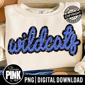 Wildcats Glitter PNG: School Spirit Sublimation Graphic (Digital Download)