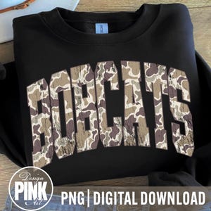 Bobcats Camo PNG: Schulgeist Sublimationsgrafik (Digitaler Download)