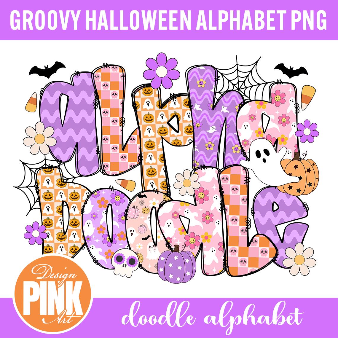 Retro Halloween Alphabet PNG: Spooky Preppy Font (Digital Download)