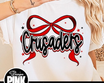 Crusaders Bow PNG: Cheer Mom Shirt Design - Game Day Sublimation (Digital Download)