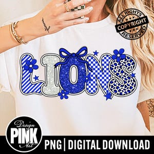 Lions Glitter Leopard Print: School Spirit Design (PNG Digital Download)