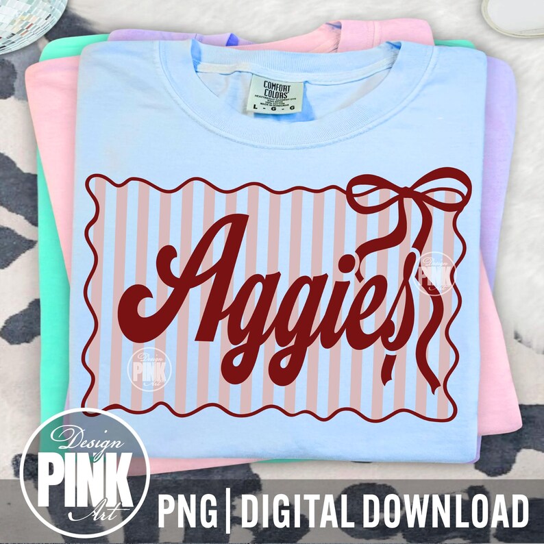 Aggies PNG, Mascot Design, School Spirit PNG, Game Day Graphic, Sports Team Design, Coquette Bow, Varsity Style, Sublimation PNG image 1