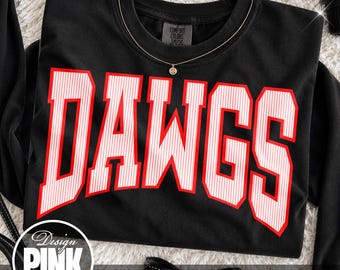 Dawgs PNG, Pinstripe Dawgs PNG, School Spirit Dawgs Shirt Design, Varsity Dawgs PNG, Red Pinstripe Sports Team Digital Download
