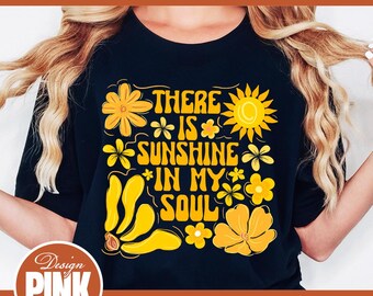Sunshine In My Soul Png: Retro Floral Groovy Design (Digital Download)