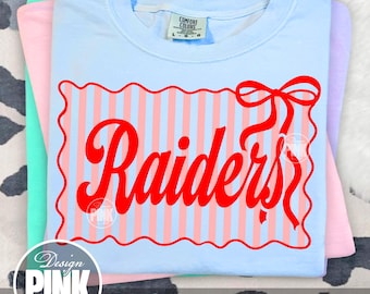 Raiders PNG, Mascot Design, School Spirit PNG, Game Day Graphic, Sports Team Design, Coquette Bow, Varsity Style, Sublimation PNG