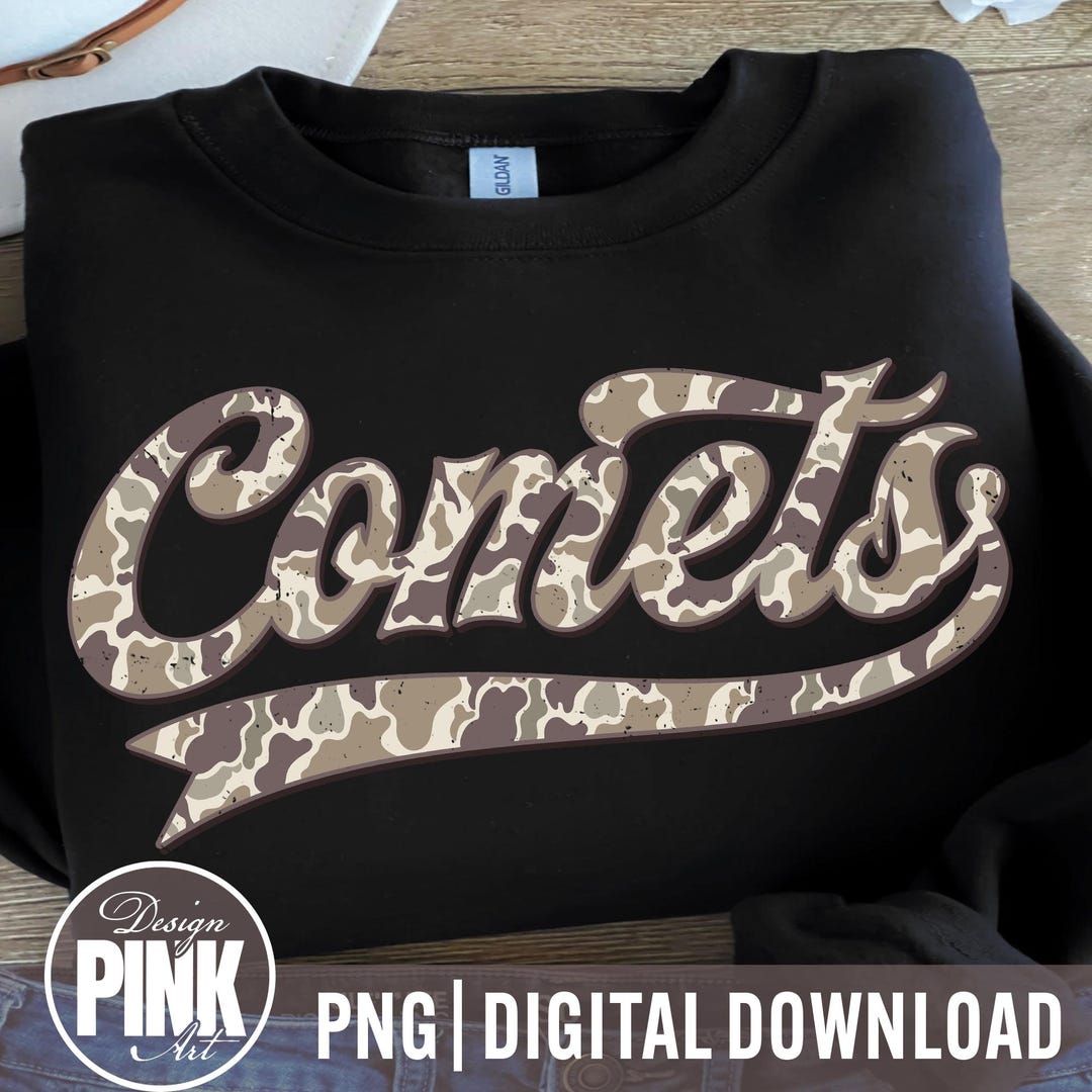 Comets Camo Team Mascot PNG, Sports Team Comets Mascot Shirt Design ...
