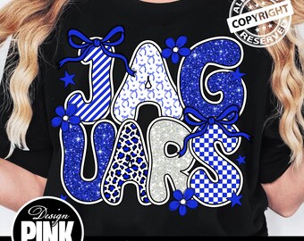 Jaguars Glitter Leopard Print: School Spirit Design (Digital Download PNG File)