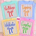 Custom School Name Mascot PNG, Polka Dot Coquette Bow Shirt Design, Personalized Sport Png, Custom Team Logo Png, Custom Sport, Cheer png