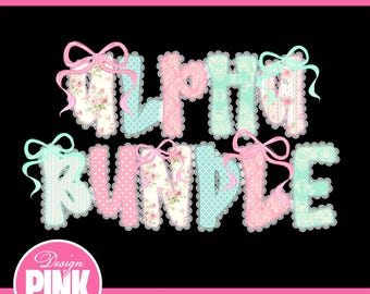 Lace Floral Alphabet Bundle: Shabby Chic Vintage Letters