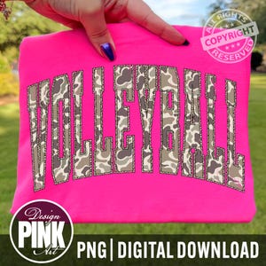 Volleyball Custom Team Name PNG, Camo Leopard Varsity Font, Volleyball Mom Game Day Design, Custom Mascot Name, Sublimation PNG image 1