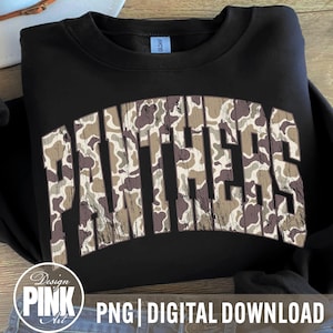 Panthers Camo PNG: School Spirit Sublimation Design (Digital Download)