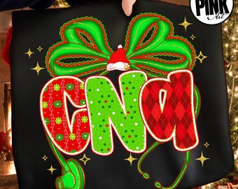 Distressed CNA Christmas PNG: Nurse Holiday Digital File
