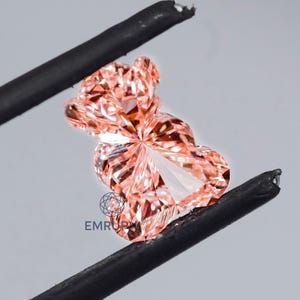 Diamante cultivado en laboratorio con forma de osito de peluche, diamante CVD de corte elegante para regalos y joyería.