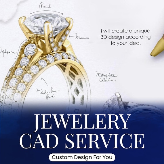 Cad Design Service For Jewelery, Engagement Ring CAD, Wedding Band CAD, Personalized Customization etc