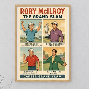 Rory McIlroy Golf Poster - The Grand Slam