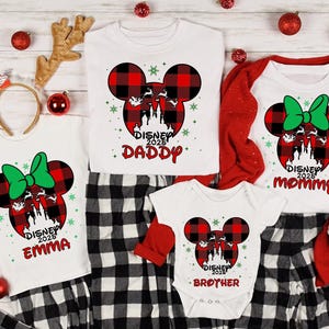 Custom Disney Christmas Shirt 2025, Family Matching Christmas Tees, Personalized Disney Pajamas, Disneyland Christmas Shirt with Custom Name