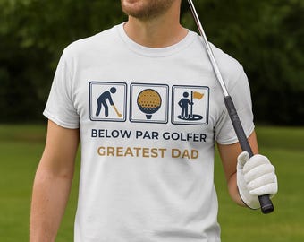 Camiseta engraçada para pai golfista: camiseta com piada "Below Par Player"