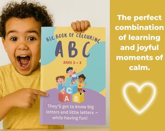 Livro de colorir ABC para crianças: atividade divertida do alfabeto (download digital)