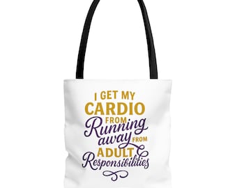Draagtas met grappig sarcastisch citaat: Running from Responsibilities