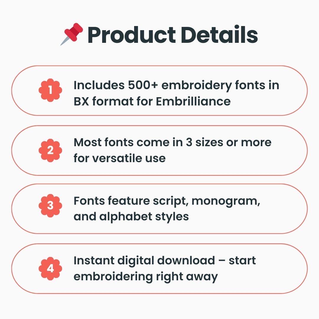 500+ BX Embroidery Fonts Bundle: Script & Monogram (digital Download ...