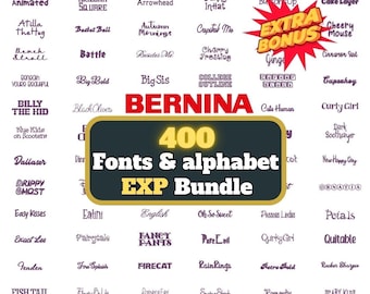 EXP Stickschrift-Bundle: 400+ Bernina Machine Fonts (Digitaler Download)