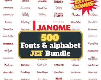 500+ JEF Stickschrift-Paket: Janome Machine Designs (Digitaler Download)